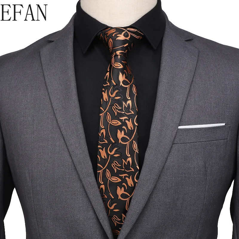 Мужские галстуки Полосатый клетчатый Пейсли Цветочный 7 см жаккардовый галстук