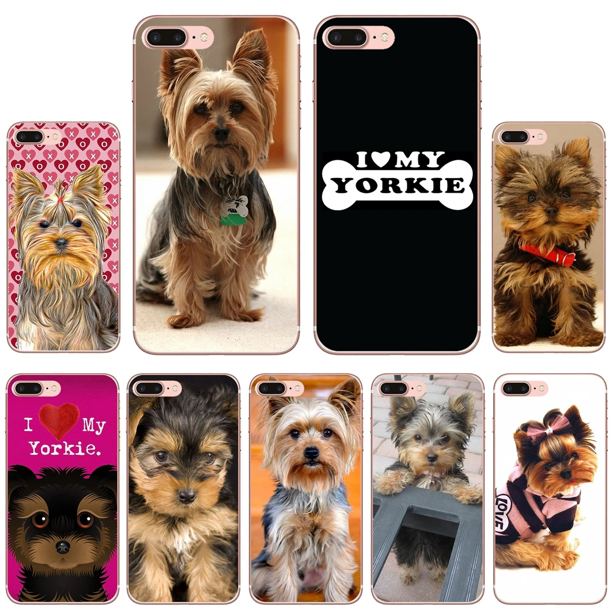 

Soft Silicone Case For iPhone 10 11 12 13 Mini Pro 4S 5S SE 5C 6 6S 7 8 X XR XS Plus Max 2020 I Love My Yorkie dog