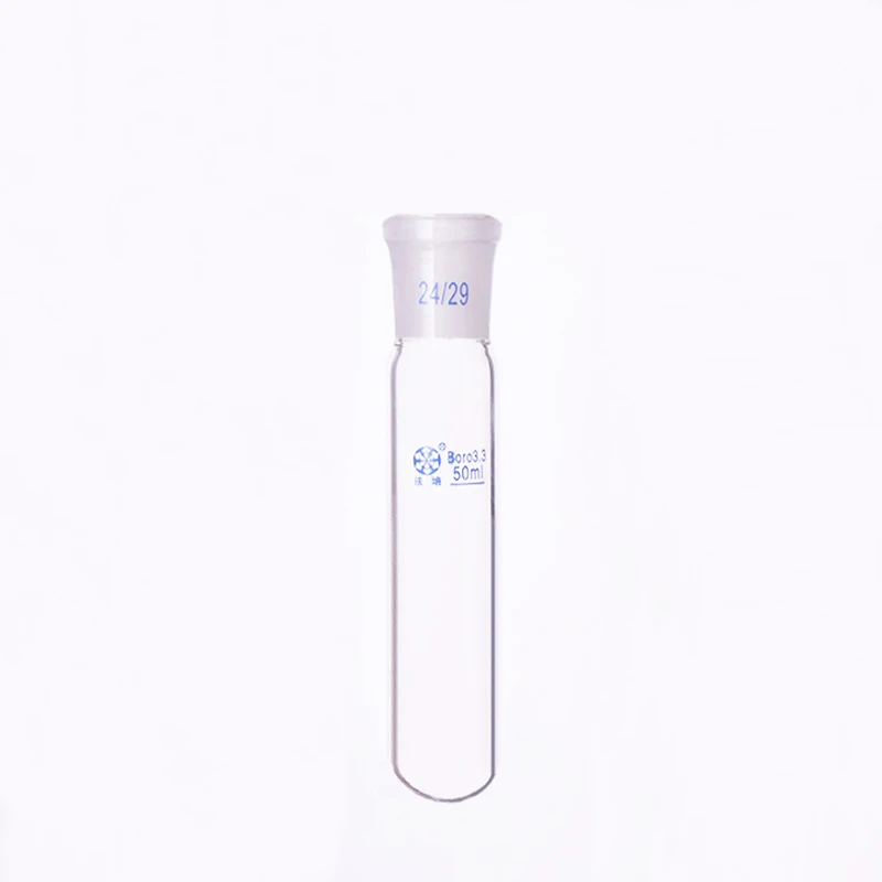 Test tube with ground mouth 24/29,Capacity 50ml,Glass round bottom test tube,Grinded joint round bottom test tube