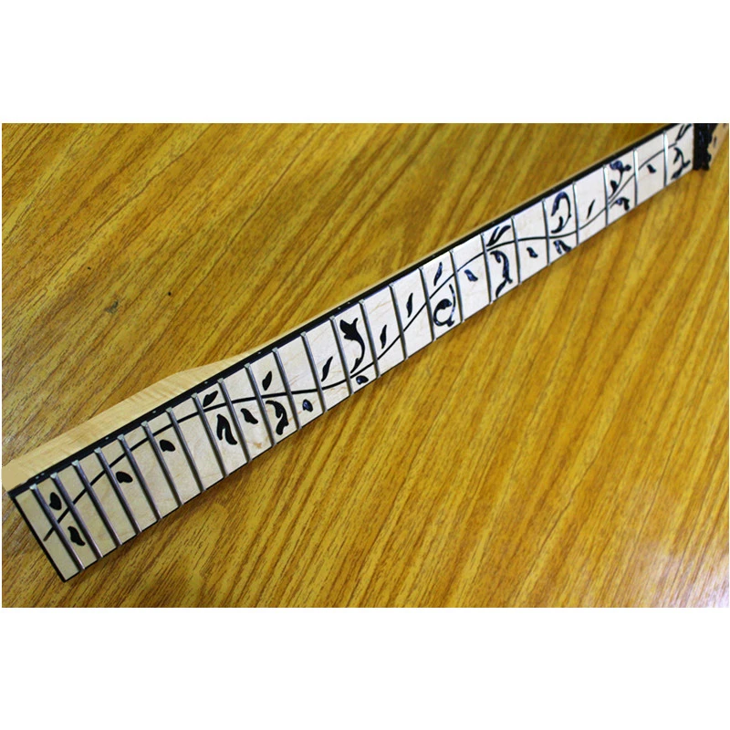 disado 24 bünde umkehren stock maple elektrische gitarre hals ahorn griffbrett inlay schwarz baum von lifes gitarre zubehör teile free globa