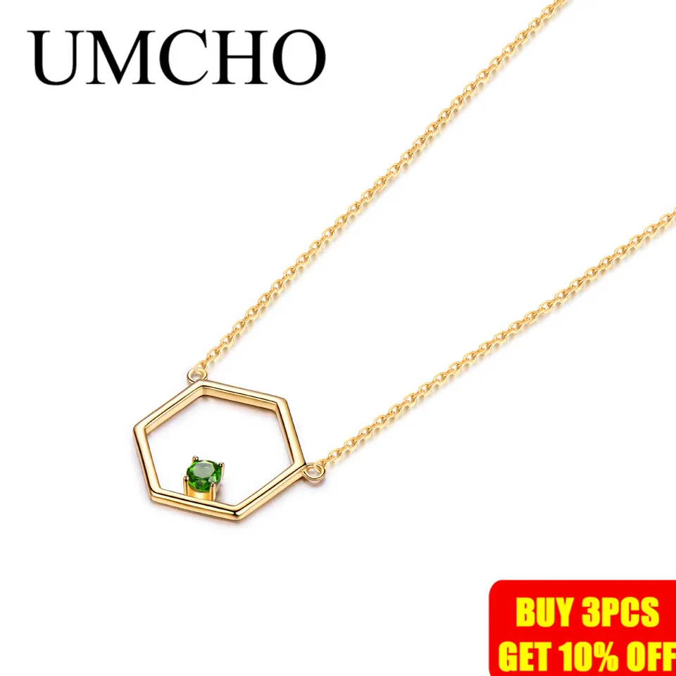 Ожерелье женское из серебра 925 пробы с искусственным драгоценным камнем|fine