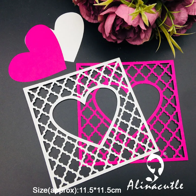 Металлическая высечка квадратное Сердце Обложка Сделай Сам Скрапбукинг Бумага