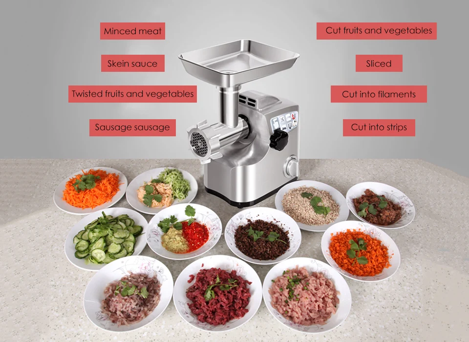 XEOLEO Коммерческая Мясорубка клизма машина электрическая мясорубка алюминиевая Мясорубка измельченная машина колбаса клизма функция 30 кг/ч