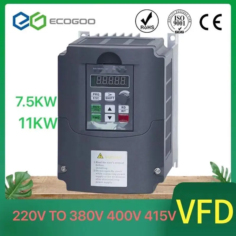 

7.5KW 11KW 220V to 380V 400V 415V VFD Variable Frequency Drive Inverter for Motor Speed Control Converter