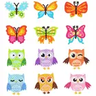 5D алмазная живопись наборы для детей 12 шт Сова и бабочка шаблон DIY Искусство и ремесла наборы для детей стикер краска с бриллиантом