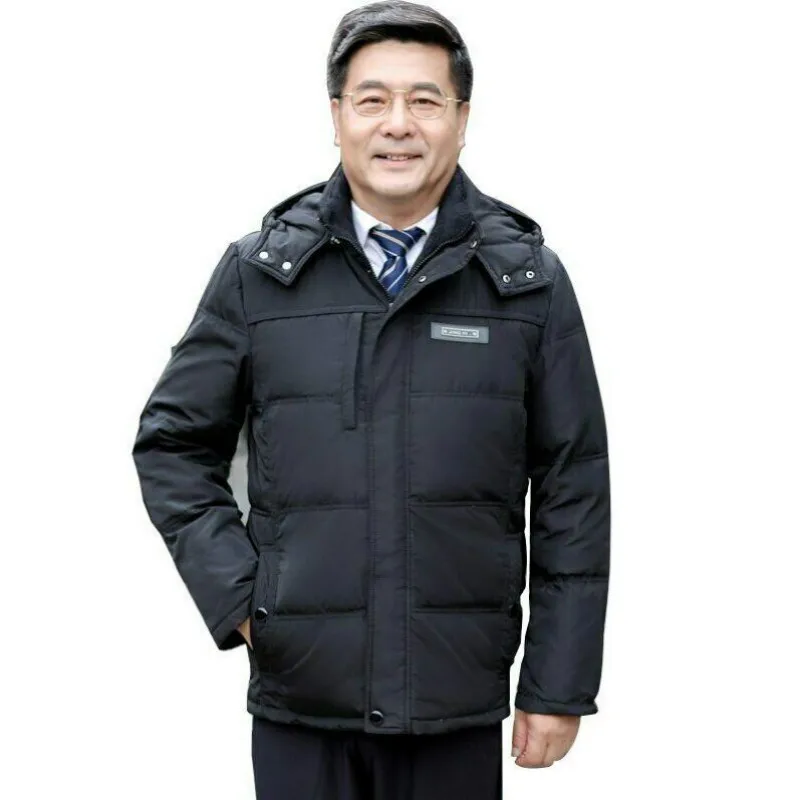 

Теплая зимняя мужская куртка на 90% утином пуху, мужское пальто, парка для мужчин среднего возраста, ветрозащитная верхняя одежда, зимнее теп...