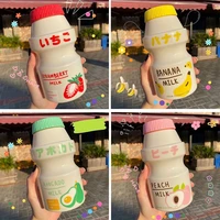 480ml plastic water bottle tour drinking bottle yakult shape cute kawaii milk carton shaker bottle for kidsgirladult glass