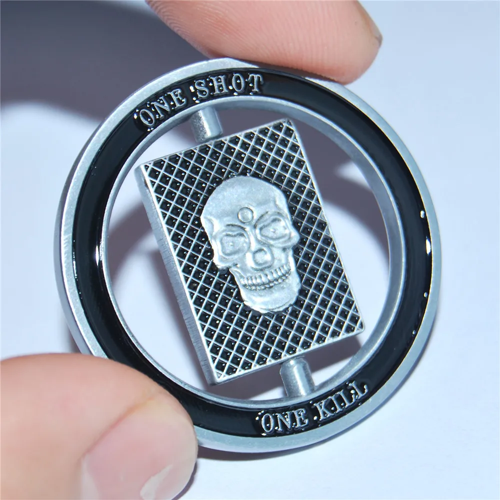 

Sniper One Shot One Kill Skull Spinner Military Challenge Coin Collectibles Original Items
