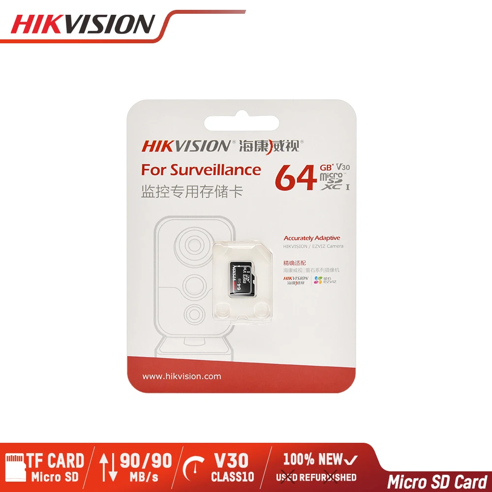 

HIKVISION 100% оригинальная Micro SD карта класс 10 TF карта 32 Гб 64 Гб 128 ГБ 256 ГБ макс. 90 м/с карта памяти для видеонаблюдения Hikvision # P1
