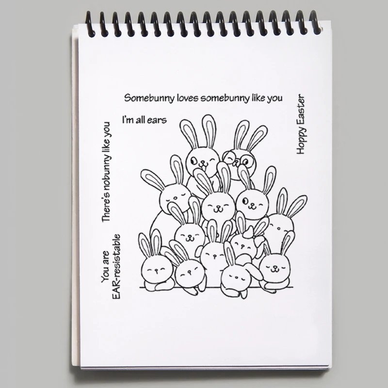

Easter Cute Rabbit Silicone Clear Seal Stamp DIY Scrapbooking Stamps Photo Decor