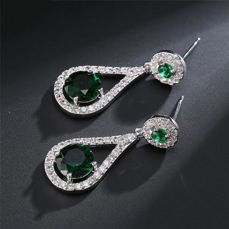 Женские винтажные серьги капли FEEHOW Имитация кристаллов красного цвета ювелирные