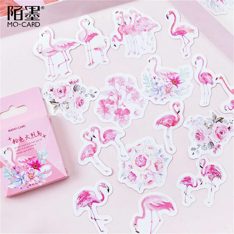 36 шт./лот Kawaii Pink Flamingo Language Настенная Наклейка красивая бабочка для детской