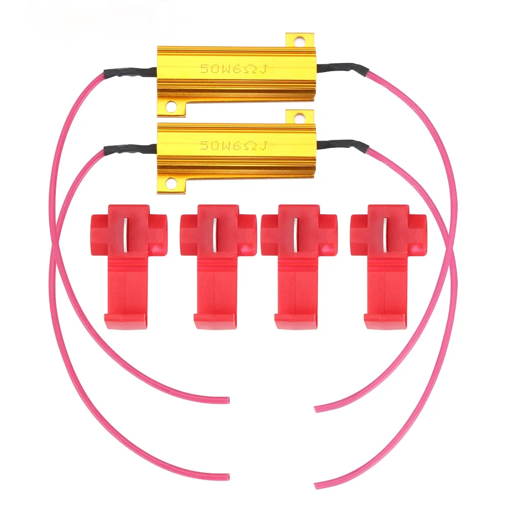 

50W 6ohm Load Resistors Fix LED Bulb Fast Hyper Flash Turn Signal Blink Error Code Car Accessories