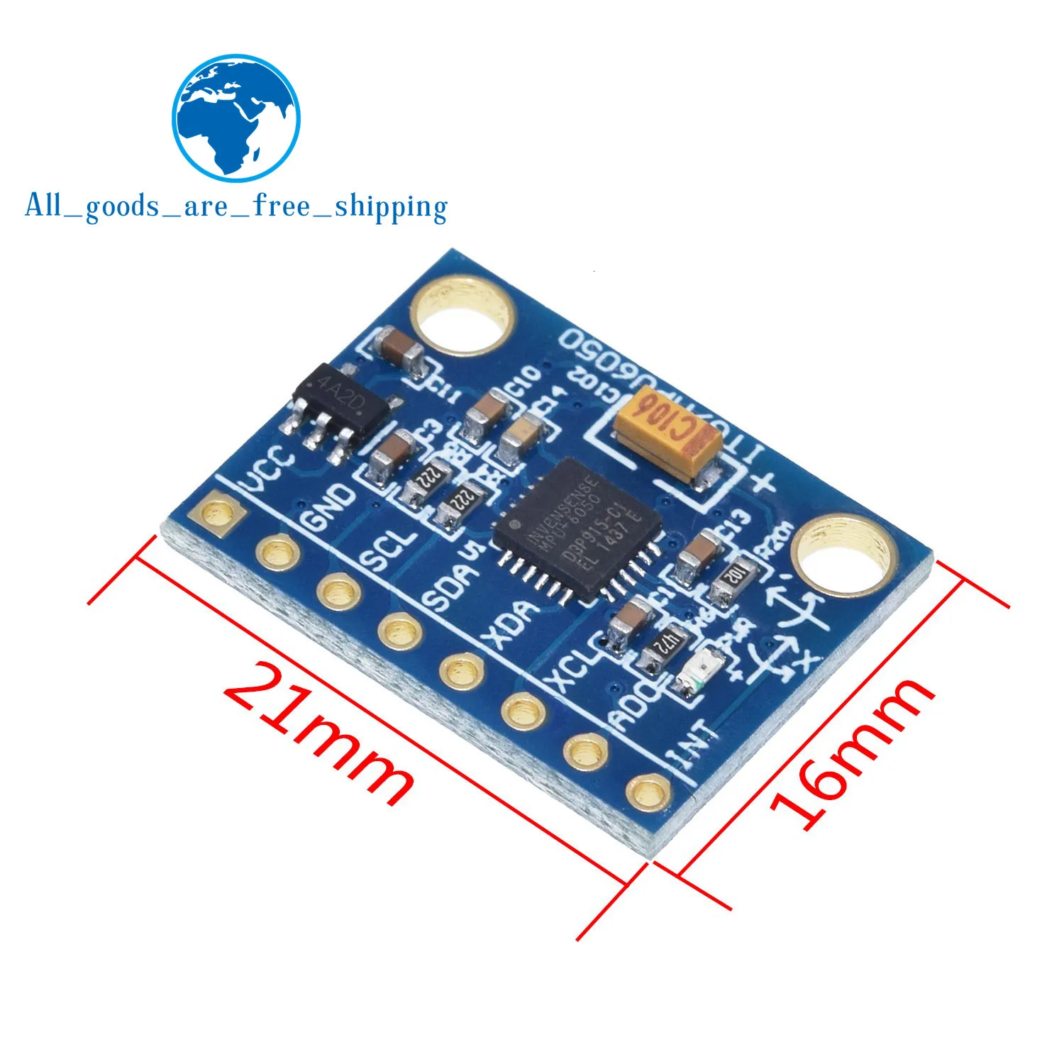 TZT GY-521 MPU-6050 MPU6050 Модуль 3 оси аналоговый гироскоп Датчики+ 3 оси акселерометр модуль