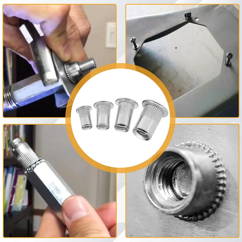 ELECTRAPICK 200 шт. Заклепка гайка Нержавеющая сталь M3/M4/M5/M6 с плоской головкой заклепки