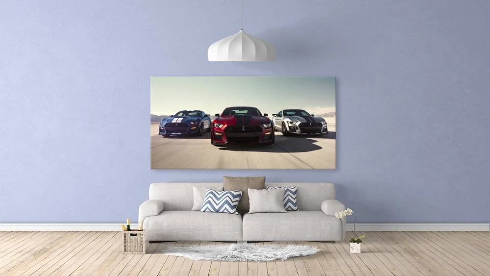 Настенный художественный Рисунок спортивный автомобиль hd-принт на холсте 1 панель роскошные автомобили FORD Shelby Mustang Gt500 домашний декор плакат живопись гостиная