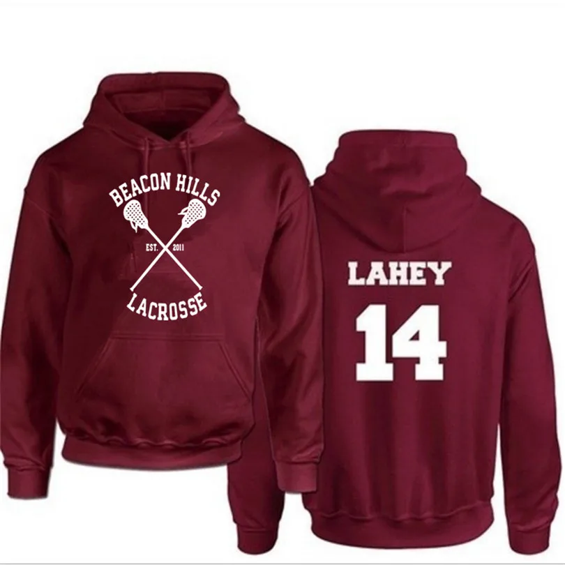 

McCall 11 Lacrosse Teen Wolf Hoodie Women Stilinski 24 Lahey 14 Print Pullover Hoodie Red Hooded Sweatshirt Ladies Anime Hoodie