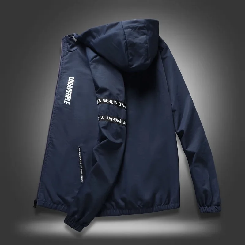2020 Men Jacket Spring Autumn Fashion Brand Coats Male Casual Baseball Bomber Solid Hooded Loose Coat Plus size 4XL | Мужская одежда