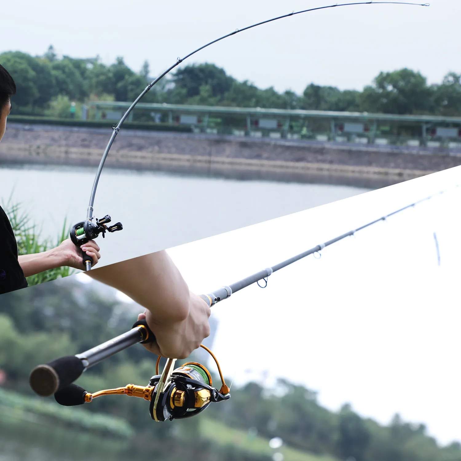 

Sougayilang Portable Telescopic Rod 1.8M 2.1M Carbon Fiber Spinning /Casting Lure Fishing Rod Travel Fishing Rod Tackle Pesca