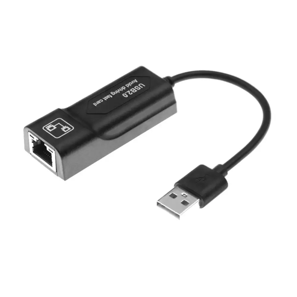 Портативный USB 2 0 проводной Встроенный кабель сетевая карта адаптер Ethernet без