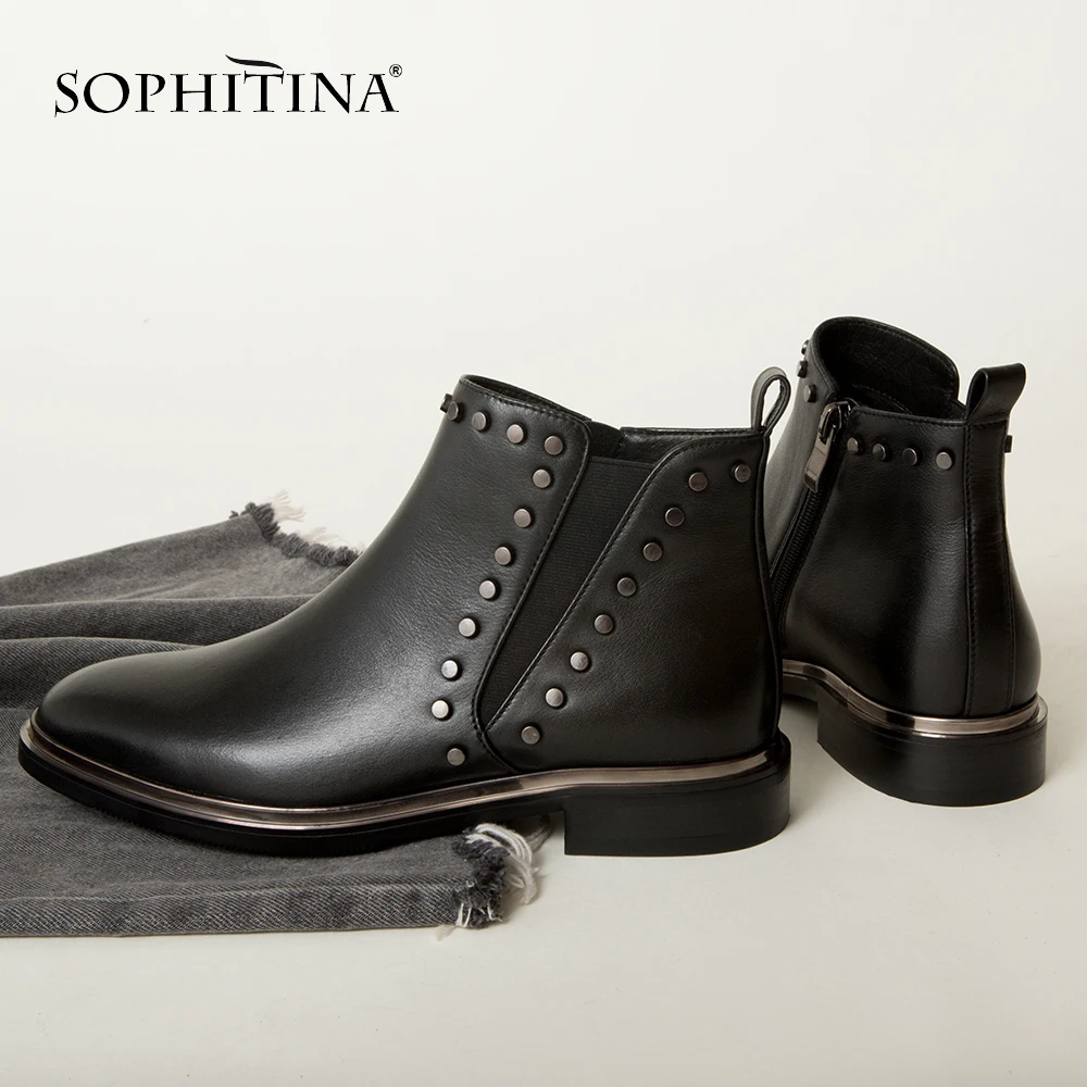 SOPHITINA/повседневные женские ботинки Удобная обувь ручной работы на низком каблуке