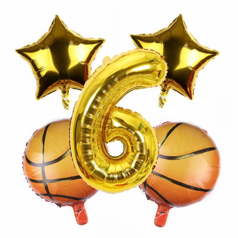 5 шт./компл. и занятий спортом Баскетбол Фольга золотого красного цвета 32 дюймов