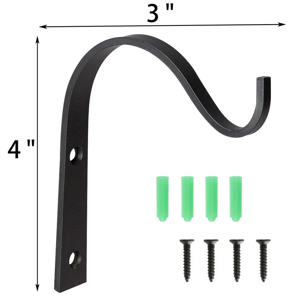 

Home Storage Hook Balcony Plant Flower Pot Wrought Iron Hooks Holder Wall-Mounted Hanging Basket Bracket Garden Decoration