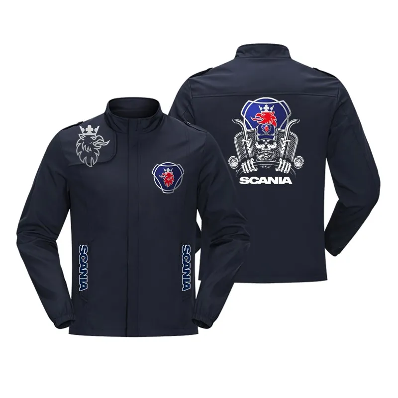 

2021 New Men's Jacket Personalized Pattern Men's Windbreaker Fashion Slim Jacket Standing Collar Men's Car Windbreaker