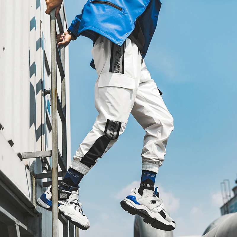 

Men Japanese Streetwear Cargo Pants 2020 New Spring Overalls Mens Hip Hop Harajuku Harem Pants Sweatpants Pants Men Trousers
