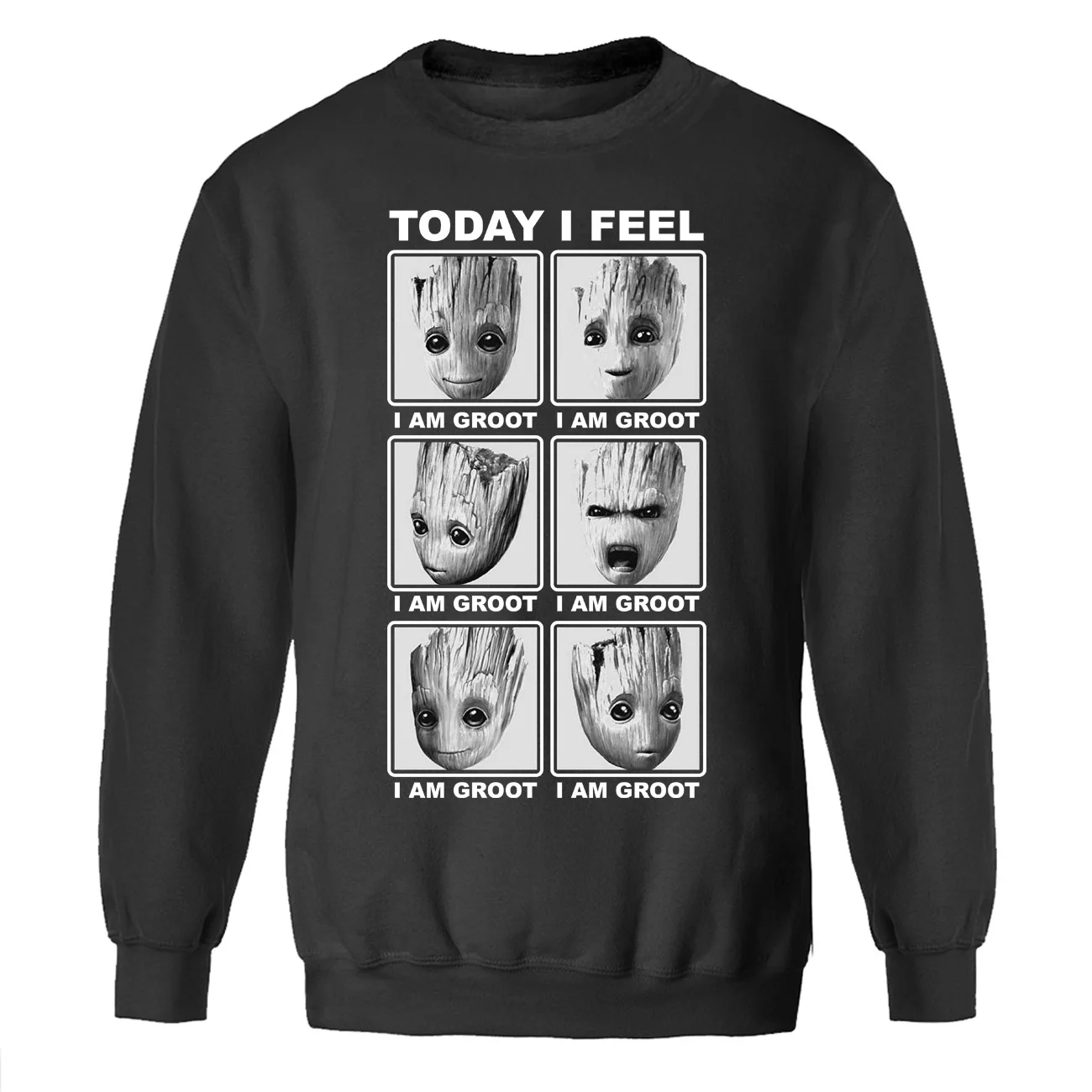 Толстовки Groot, толстовка с капюшоном для мужчин, сегодня, I Feel Super hero, свитер с круглым вырезом на зиму и осень, толстовки с супергероями, спортивная одежда