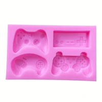 the new game handle fondant baking silicone mold diy racing remote control modeling gift chocolate cake decoration mould
