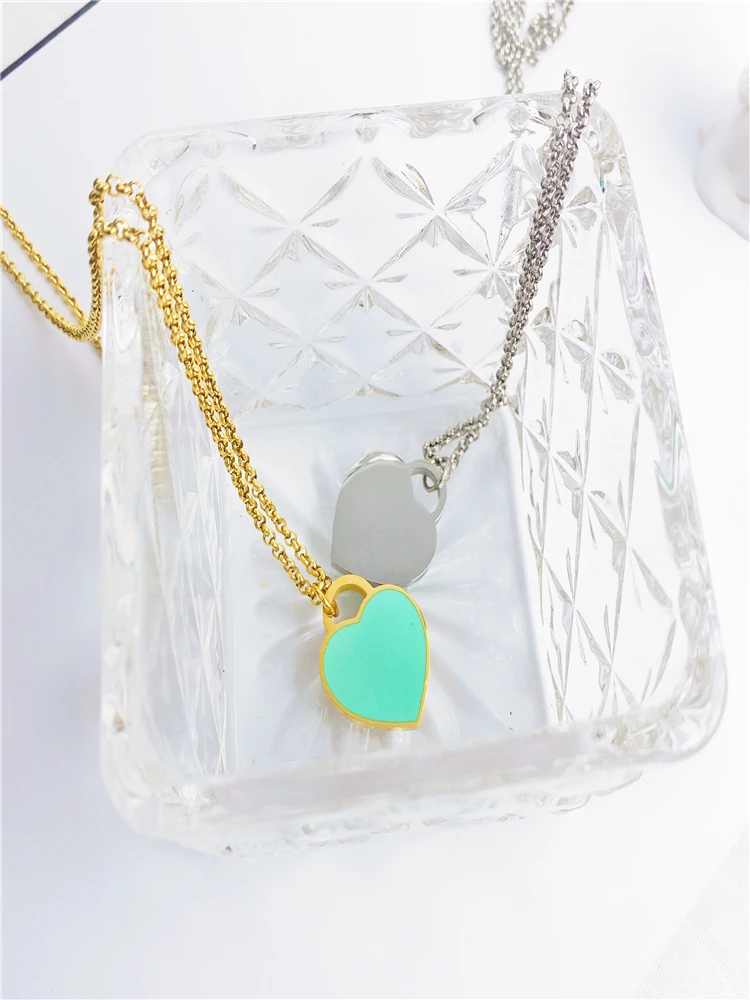 Новое поступление Любовь Двойное сердце Эмаль верхняя одежда FOREVER Love из