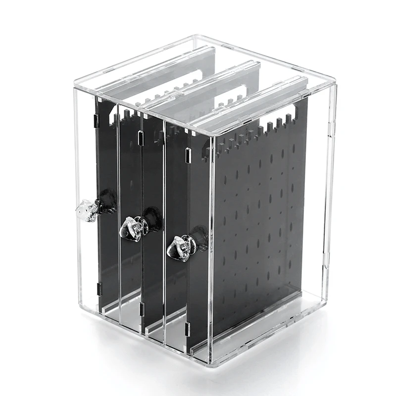 Высококачественный пластиковый ящик для хранения серег портативный прозрачная