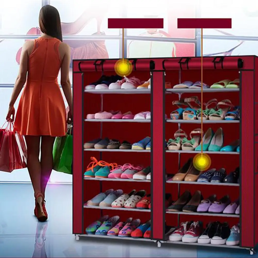 6 рядов 12 Сетки из нетканого материала с защитой от пыли стеллаж для хранения