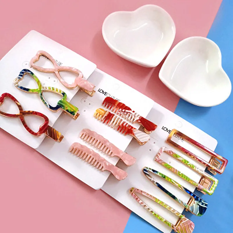 1 пара для женщин и девушек уксусная кислота заколки волос Панк гладкие в форме