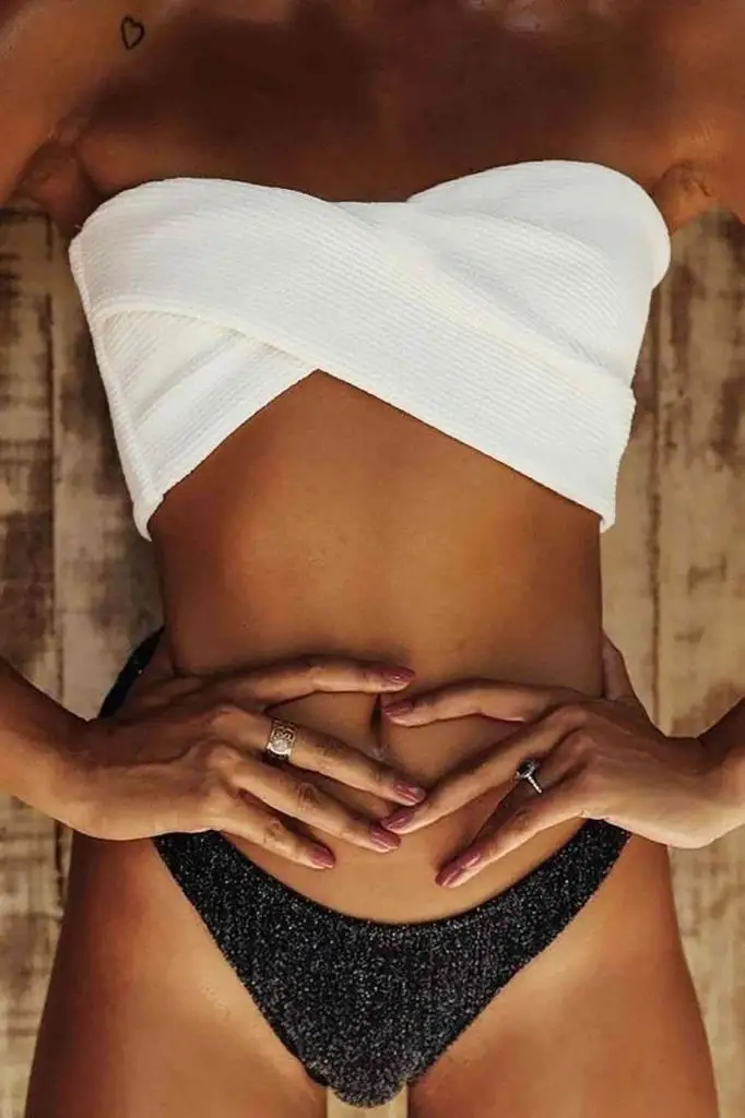 Angelsin шесть серебристый Топ Белый бикини костюм многоцветный | Женская одежда