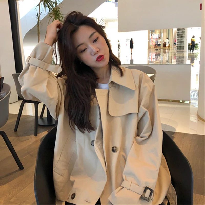 

In early spring new style short work clothes windbreaker coat women's Korean version loose student