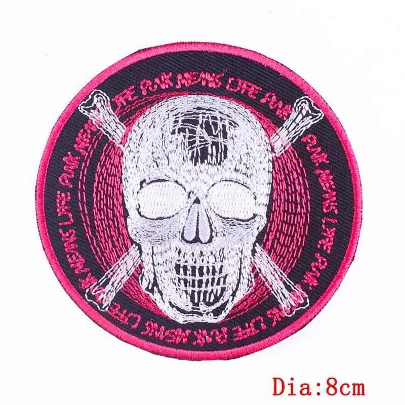 Pulaqi панк розы череп патч железа на нашивки вышитые патчи для одежды в полоску