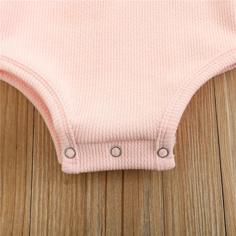

0-24M Baby Girls Boys Rompers Summer Newborn Infant Girl Ruffles Sleeve Solid Color Cotton Ribbed Romper Jumpsuits Soft Outfits