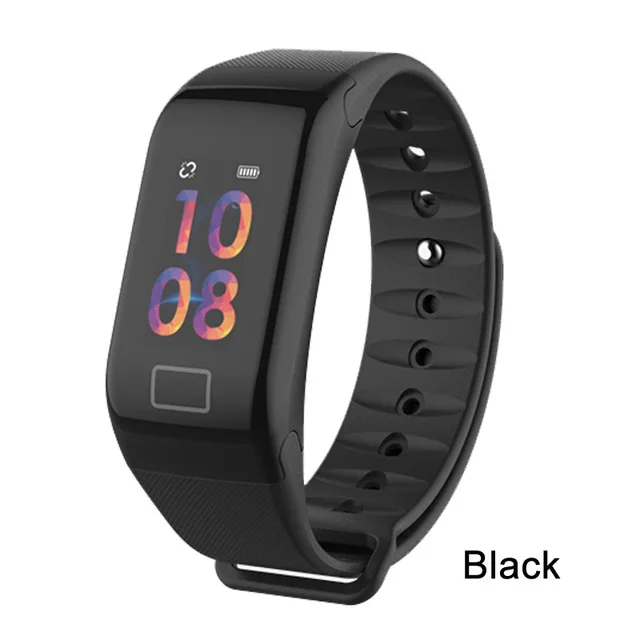 Black F1 Plus смарт-браслет Bluetooth спортивный водонепроницаемый цветной экран пульсометр кровяное давление монитор сердечного ритма Смарт-браслет - Цвет: Black