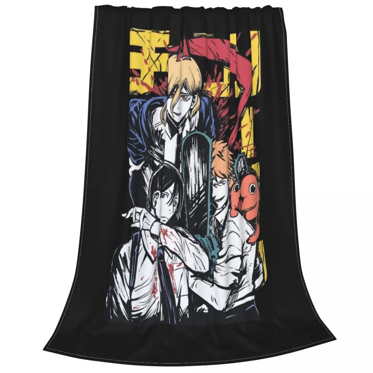 Одеяло мужское Фланелевое с принтом из аниме бензопила | Дом и сад