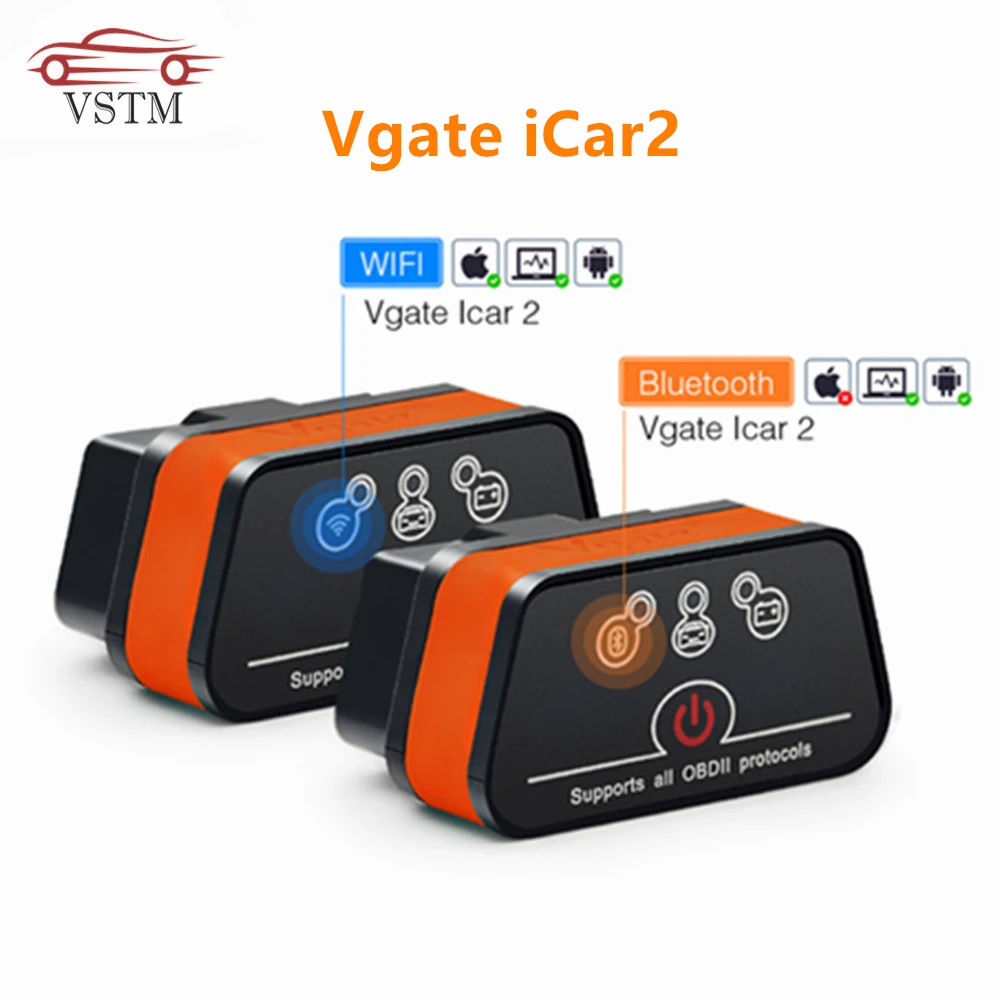 Диагностический инструмент Vgate iCar 2 ELM327 Wifi/Bluetooth OBD2 для IOS iPhone/Android Icar2 Bluetooth Wi Fi ELM 327