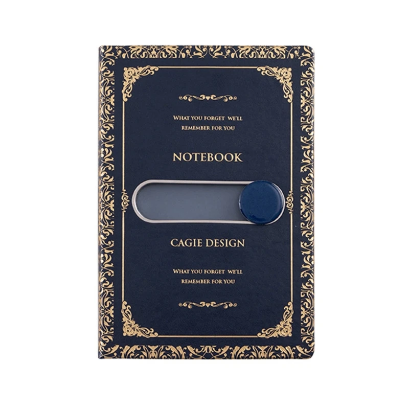 

A5 Diary Notepad with Sliding Unlock Notebook Pen Set Leather Journal Planner P9YA