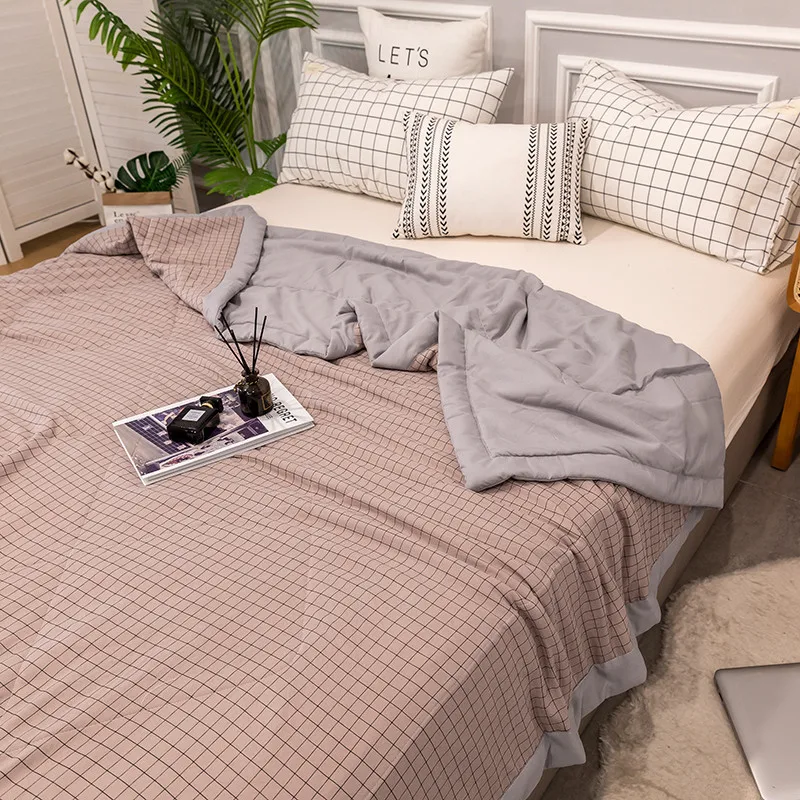 Тонкое летнее одеяло в полоску лоскутное покрывало для кровати взрослых и детей