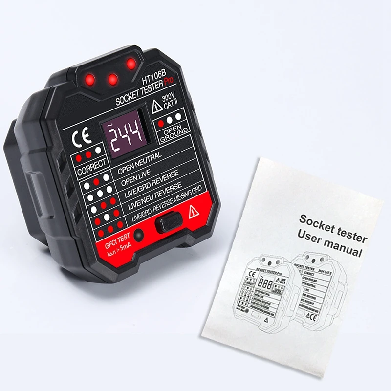 HT106B розетка тестер цепи полярности напряжения детектор настенный выключатель
