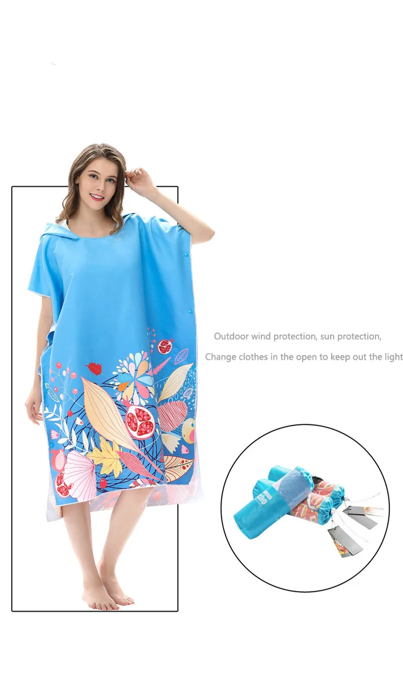 Пляжное полотенце для взрослых на открытом воздухе Быстросохнущий банный халат