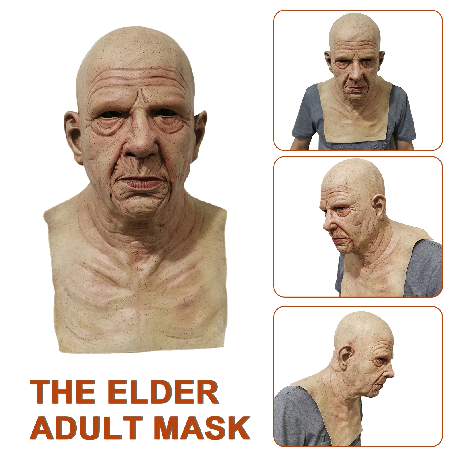 Halloween Headgear for Party Roleplay Cosplay Costume Props Realistic Scary Face Mask Decor | Дом и сад