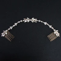 bridal hairband creative soft chain insert comb rhinestone flower woman hairband hair comb wedding veil accessories