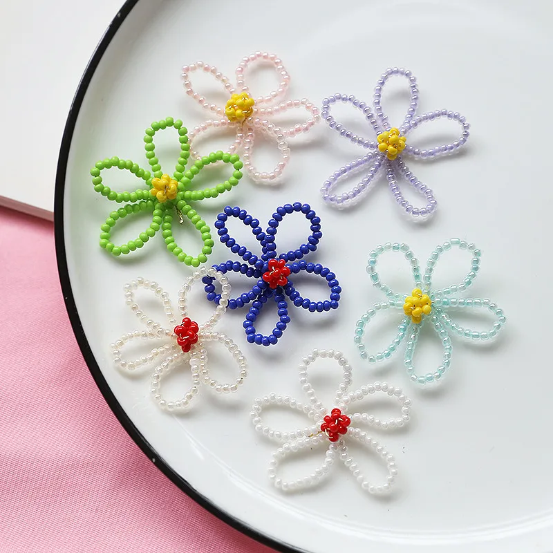 

Цветные бусины 20 шт./лот ручной работы, плетеные медные Подвески в форме мультяшных цветов, украшения «сделай сам», серьги/аксессуары для од...