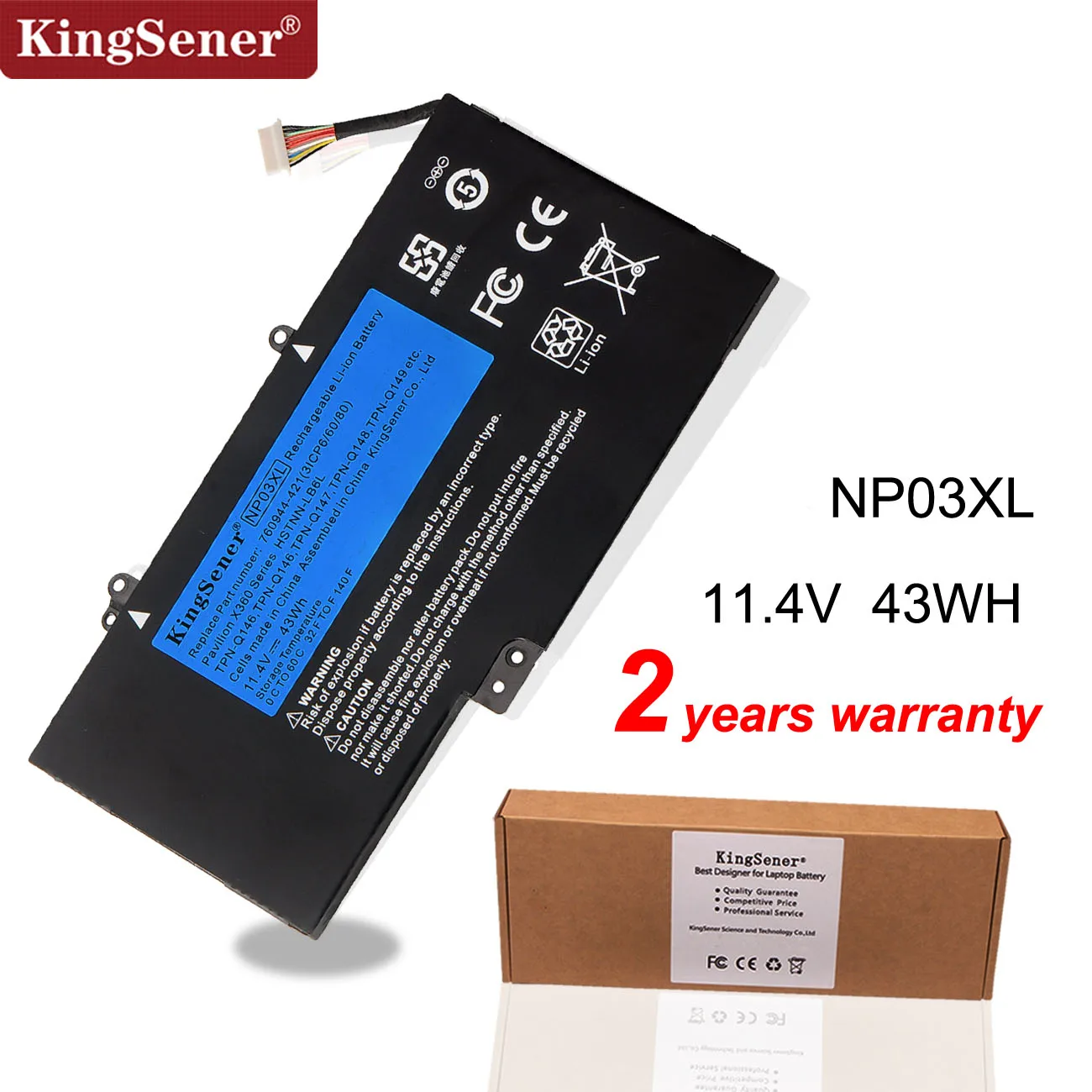 Аккумулятор KingSener для ноутбука NP03XL HP Pavilion X360 13-A010DX фотосессия 760944-421 15-U010DX |